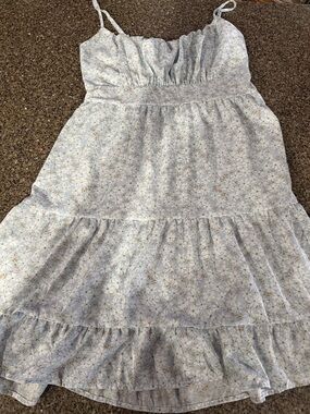 SHEIN Light Blue Floral Tiered Sundress